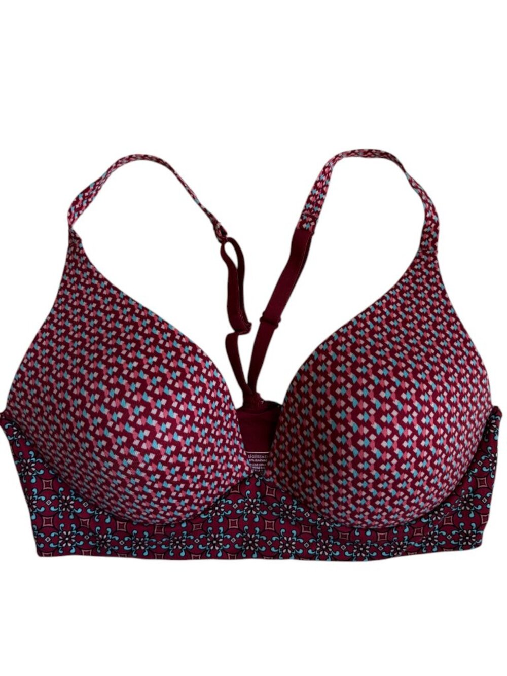 Victoria's Secret Body by Victoria Lightly Lined Plunge Bra (Maroon Print) - 34D
